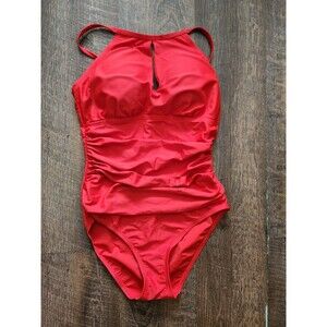 Womens 8 Ellen Tracy 1 pc red bathing suit